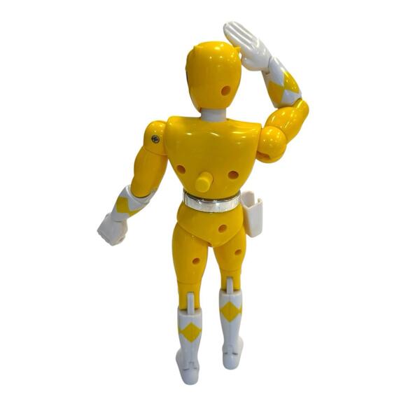 1994 Mighty Morphin Power Rangers Karate Choppin' Yellow Ranger Action Figure 8” - Picture 6 of 9